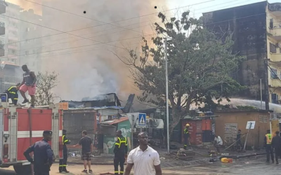 Kaloum un incendie ravage un point de vente de produits pétroliers
